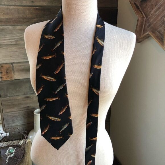 Chaps Ralph Lauren Fish Tie - Picture 1 of 3